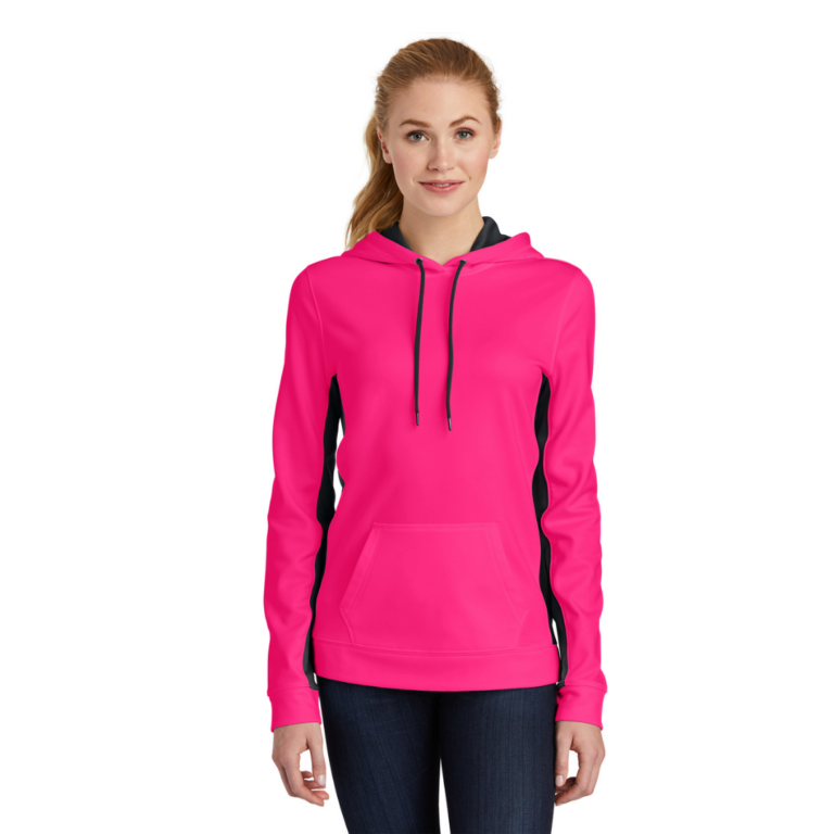 Sport-Tek® Ladies Sport-Wick® Fleece Colorblock Hooded Pullover – Lacks ...